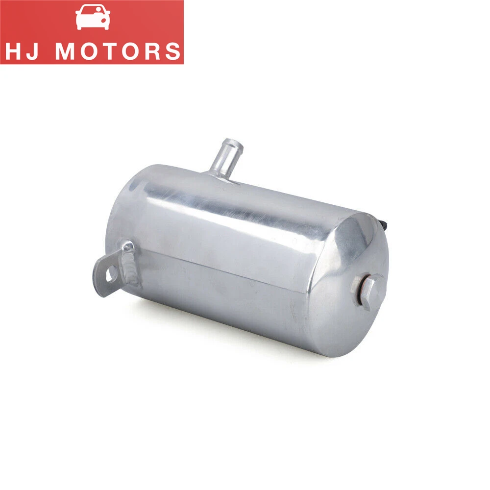 Universal 500ml Oil Catch Can Kit 2 Port Reservoir Oil Catch Tank with Drain Plug Polished Aluminum for LS1 LS2 LS3 LS4 LS6
