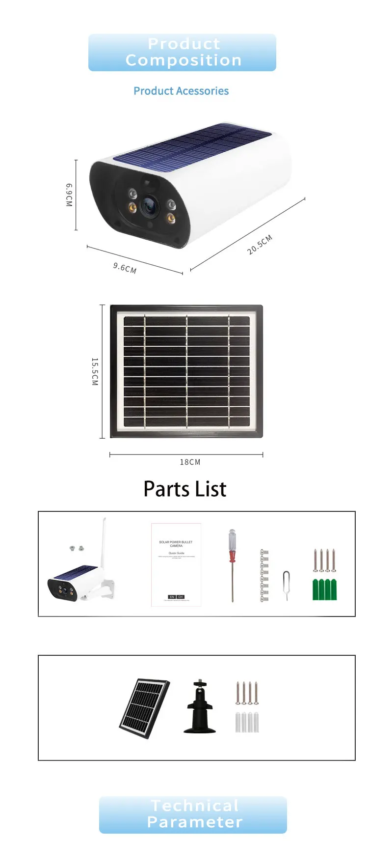 ESG Factory Solar Powered Battery Security Ip Cctv Tp Link Tapo Home Memory Card Wifi IP Camera