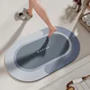 Tapis de bain en terre de diatomée - Morandi ovale bleu clair