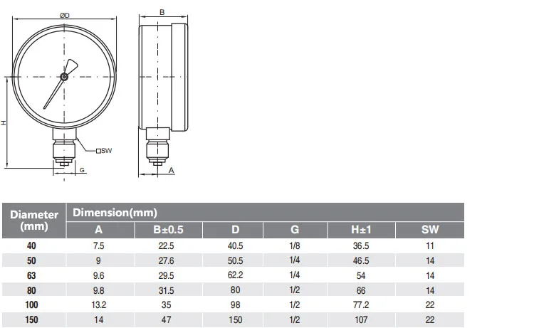 Manometer Size 2026 HENGZAN Brass Vacuum Manometer Pressure Gauge with Brass Alloy ...