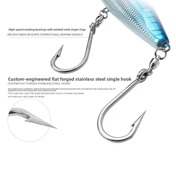 For Nobi Sea Fishing Trolling VIB Big G Heavy Luya Bait Boat Far Throwing Single Hook Fake Bait Submerged Golden Gun GT Bait – Trolling Lure – view 5