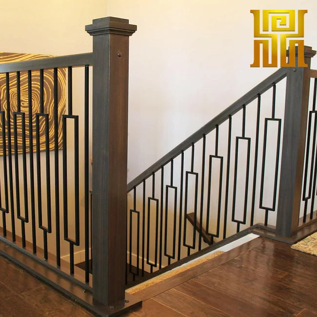 Home Decorate Stain Black Iron Wrought Stair Balusters for Home Staircase New Style