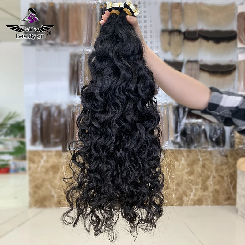 Women's Long Wavy Curly Synthetic Wig Extension - Black & Blonde Mix Hairpiece