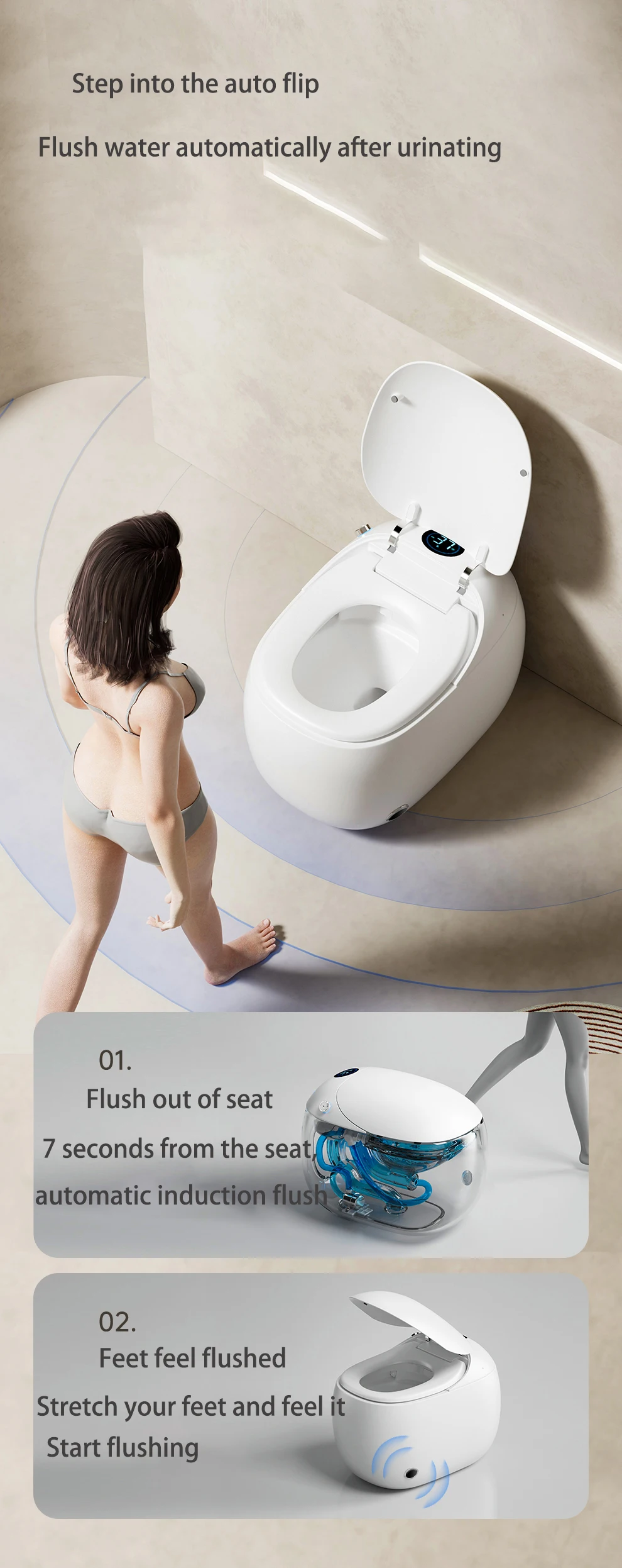 product factory new design intelligent ceramic sanitary wares egg shape automatic bathroom smart toilet-70