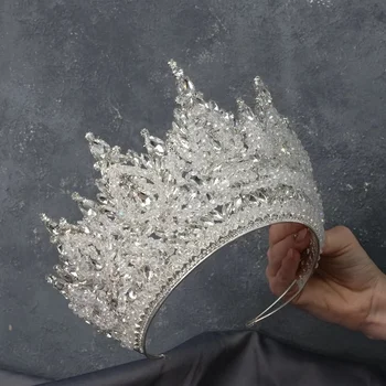 Hot selling handmade crystal wedding accessories bridal crown