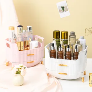 High-End Large Capacity Desktop Storage Box Dustproof Plastic Organizer for Skincare Mask Display Rack for Dressing Table