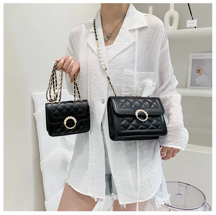 Vintage Chic Lock Buckle Women's Bag 2023 Summer Korean Style Fashionable  Square Bag With Silk Scarf Decoration And Adjustable Shoulder Strap