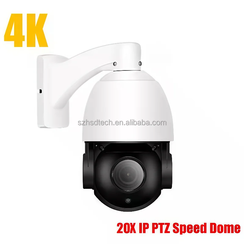 NVR Compatible 360 Degree Built-in Mic Audio 4K 8mp POE PTZ IP Camera