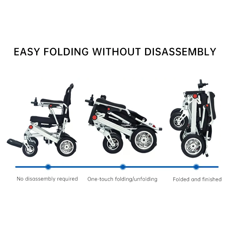 Ultra Lightweight Intelligent Folding Electric for adults Portable Wheelchair Waterproof Powerful 500W  Power Chair supplier