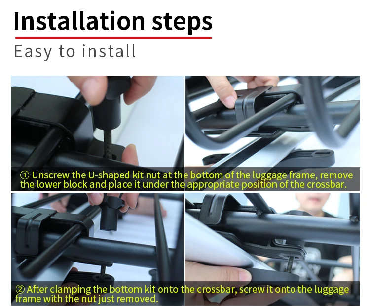 Universal Rooftop Cargo Carrier Auto Part Roof Luggage Basket for Offroad Travel Roof Holder Carrier Cargo Basket supplier