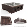 Caja de almacenamiento de pino-revestimiento de acero inoxidable