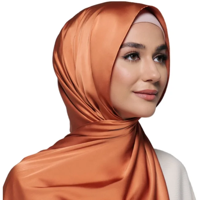 2021 Cheap Head Scarves Custom Scarf Silk   Breathable Muslim Hijab 2021 Solid Colored Somali Kenya Soft Material Big Scarves