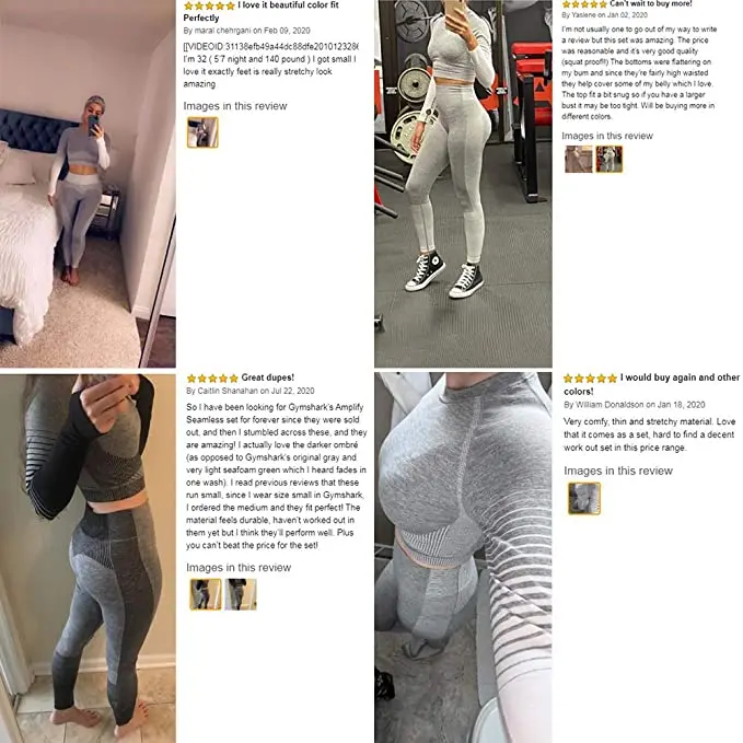 Workout Set 2 Piece Tracksuit Body Building Seamless High Waist Leggings and Long Sleeve Crop Top Yoga Activewear Set