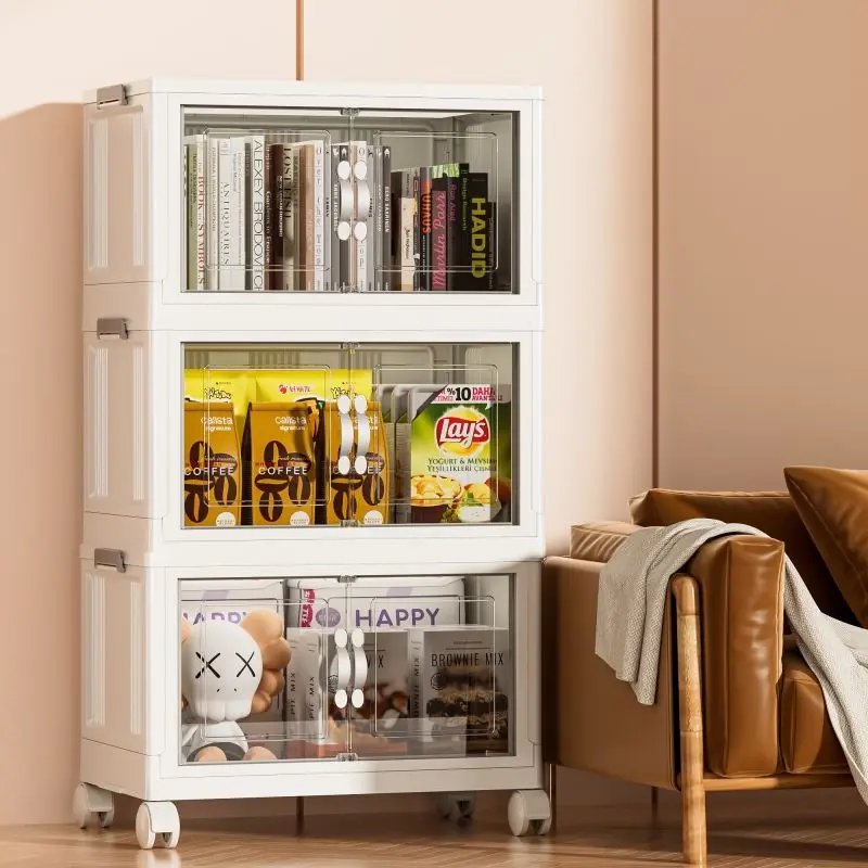 Portable Folding Storage Cabinet Foldable Organizer Display for Small Apartments Rectangle Shape factory