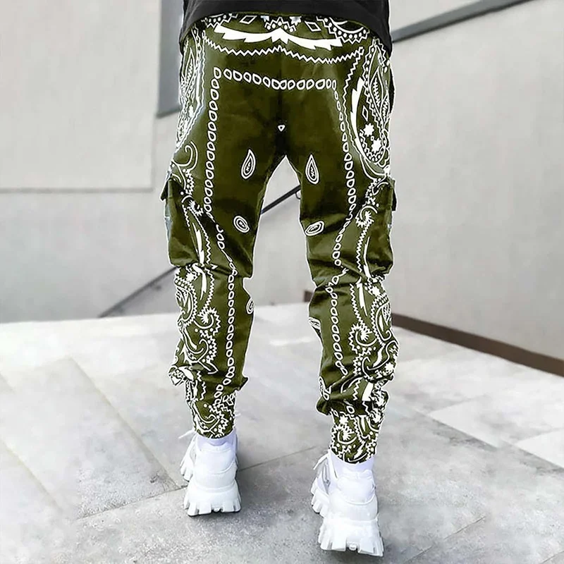 Mens Korean Cotton Linen Jogger Pants - Ethnic Tribal