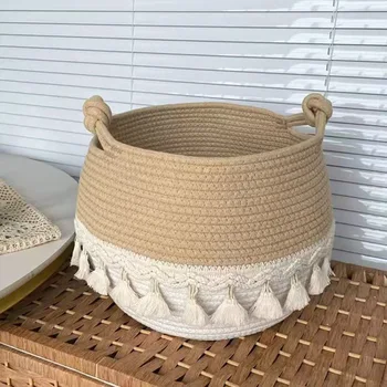 Nordic-Style Weave Folding Storage Basket for Balcony Household Dirty Clothes Laundry or Toy Storage by Nordic Style Bin