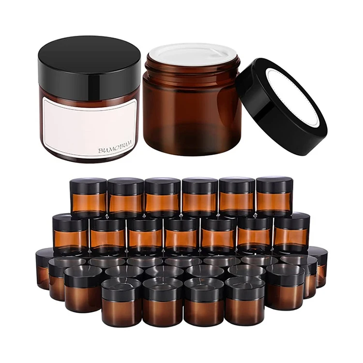 Amber Round Glass Jars - Perfect for Candle Making & Cosmetics