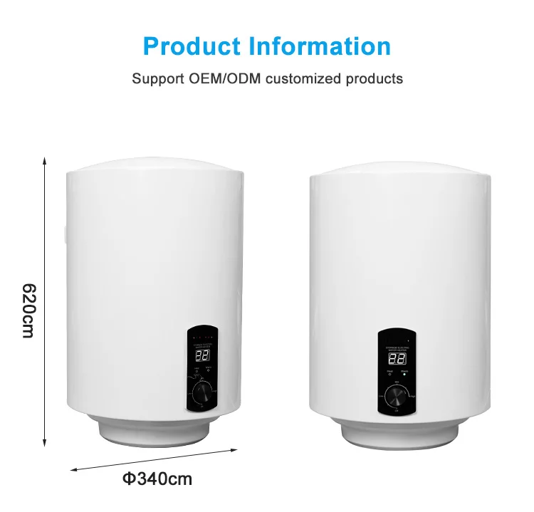 Water Heater Electric Auto-Protection Led Display 2Kw Tank Electric Water Heater