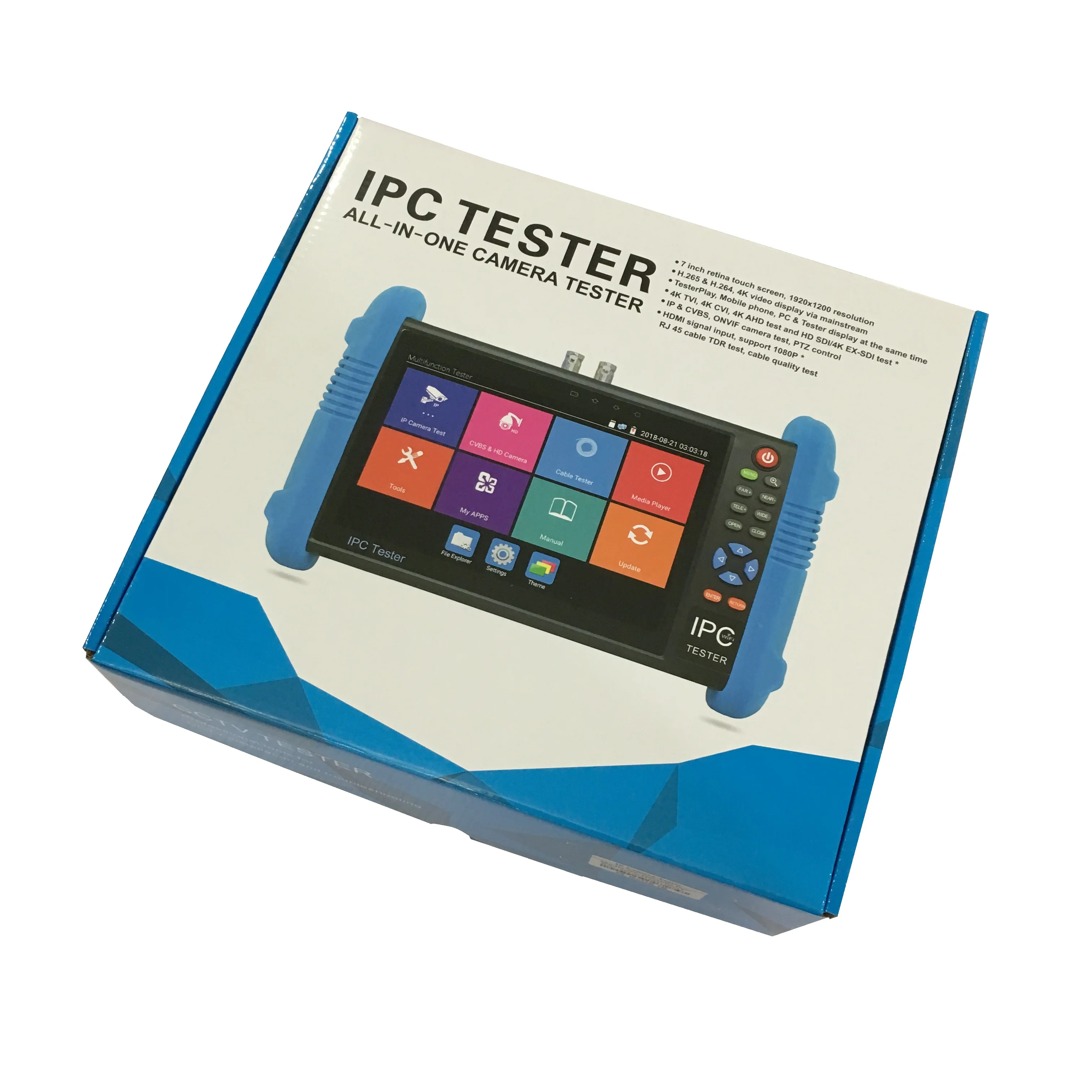 
HD 1280*800 7 дюймов IPC Тестер Pro AHD CVI TVI SDI IP и аналоговый Wi-Fi 6 в 1 Самая Полная функция камеры видеонаблюдения Тестер 