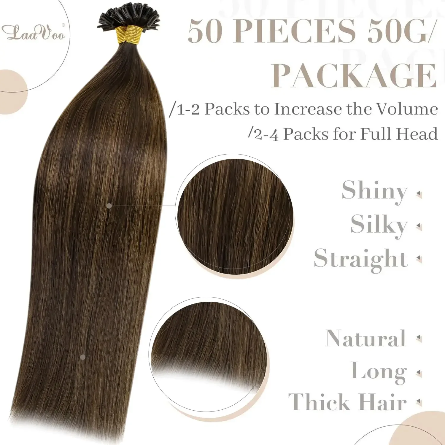 LaaVoo U-Tip-Haarverlängerung, Remy-Menschenhaar, Fusion, vorgebundenes Balayage, 14-22 Zoll, 100 % Echthaar_voghion.com