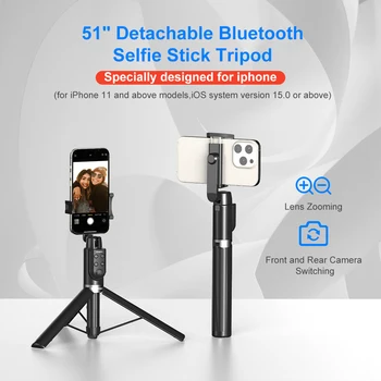 KingMa 1.3 Meter Vlogging Remote Selfie Stick Mini Flexible Selfie Stick Tripod with Lens Zooming and Camera Switching Function detail image