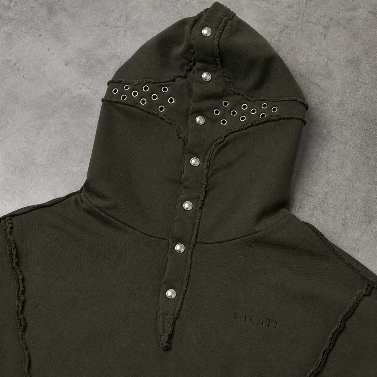 Custom Wholesale Heavyweight Vintage Washed Patchwork Oversized Pullover Hoodies for Men gallery 3