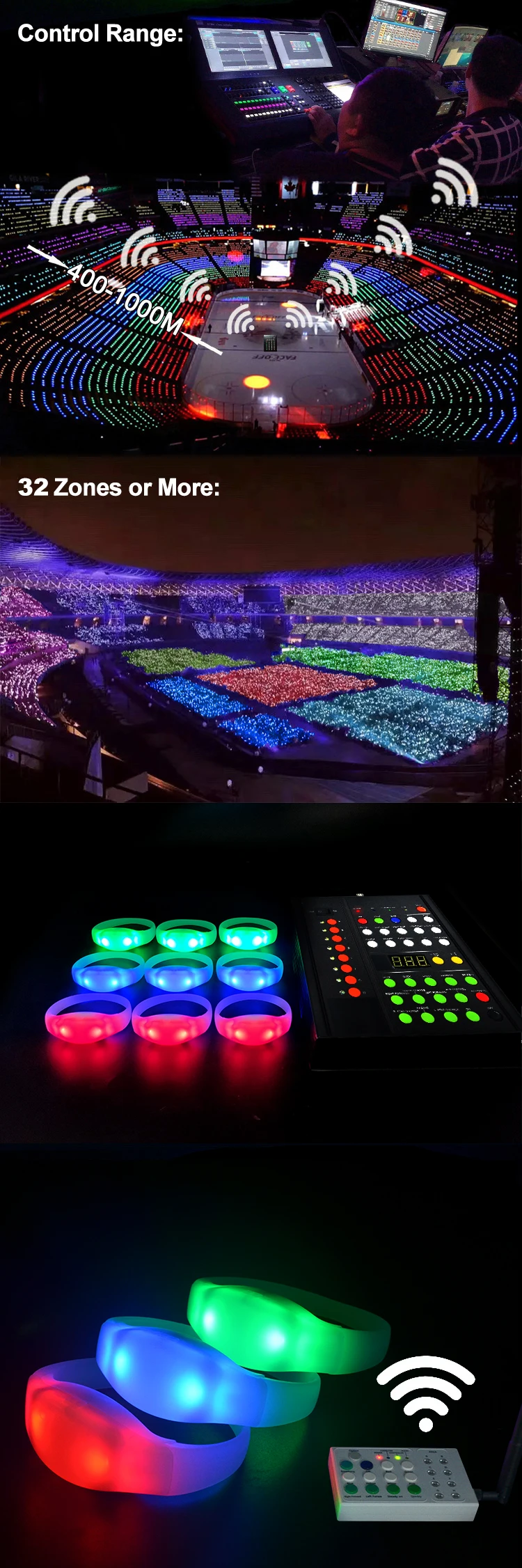 Sunjet New Product 4 Led Lights Custom Logo Remote Controlled Led ...