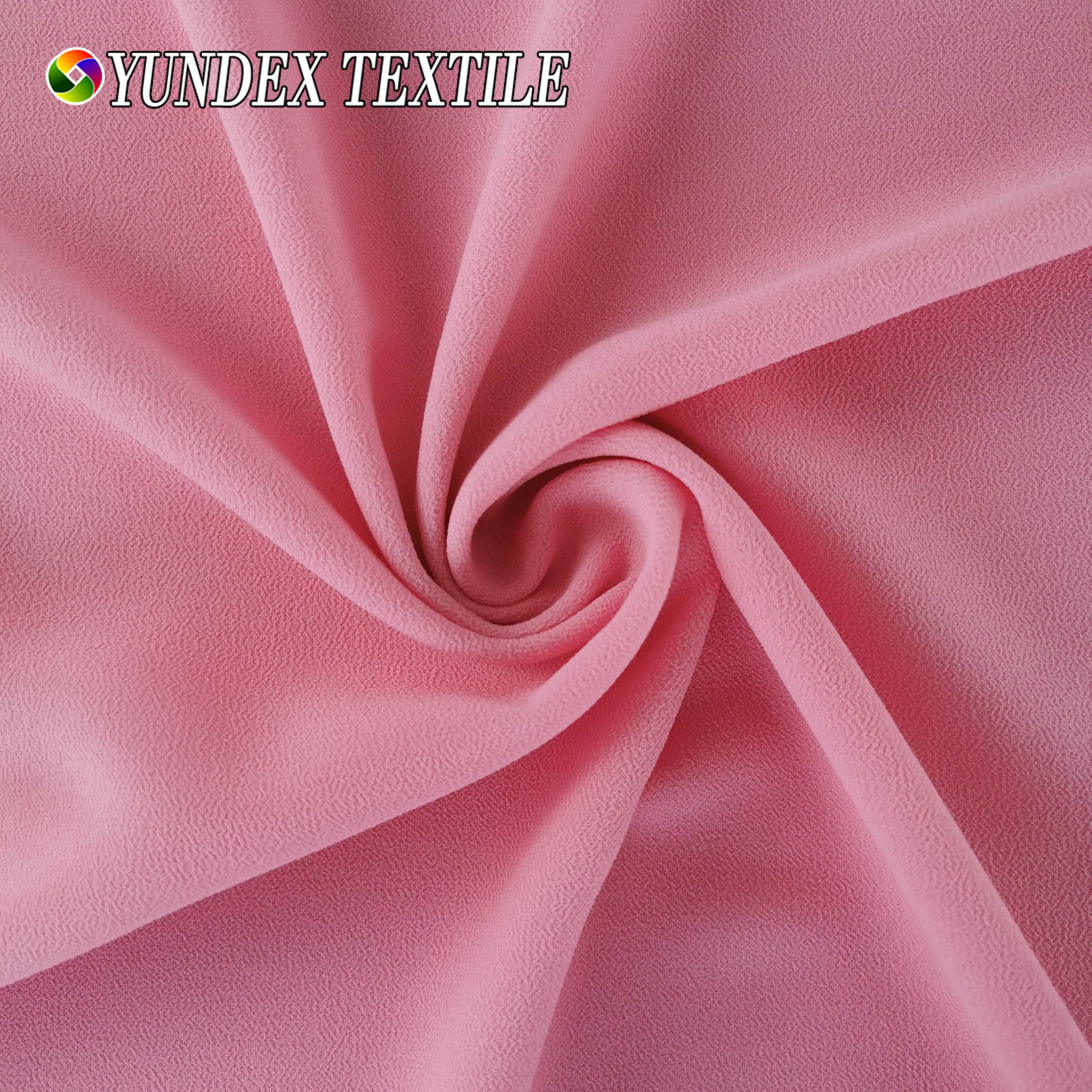 High Quality Georgette Stretch Pearl Chiffon 75D Plain Dyed Premium Ceruty Babydoll Chiffon Fabrics for Maxi Dress and Scarf