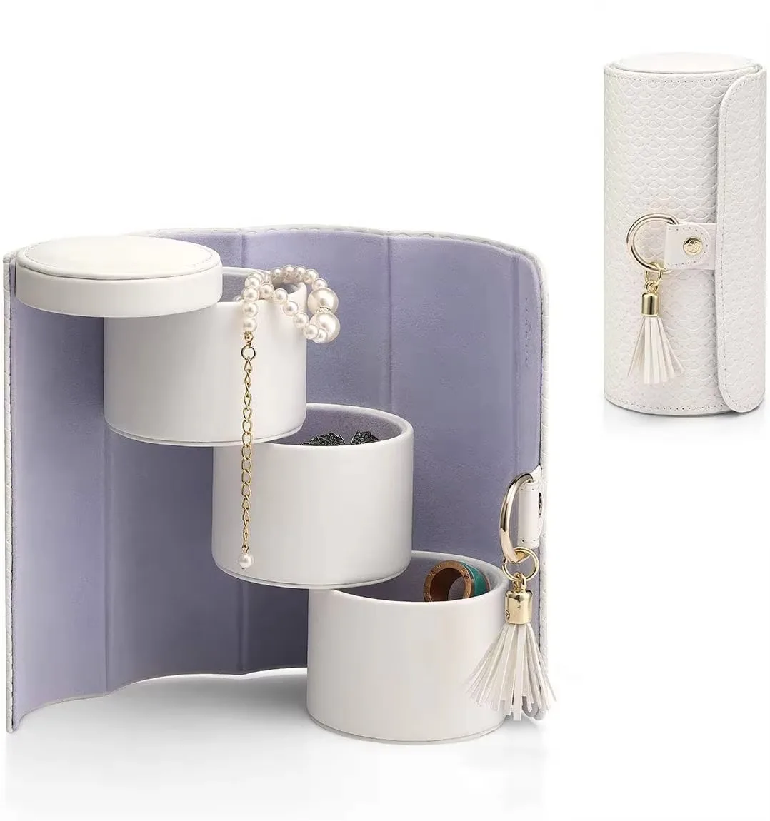 Luxury PU Leather Mini Jewelry Travel Case