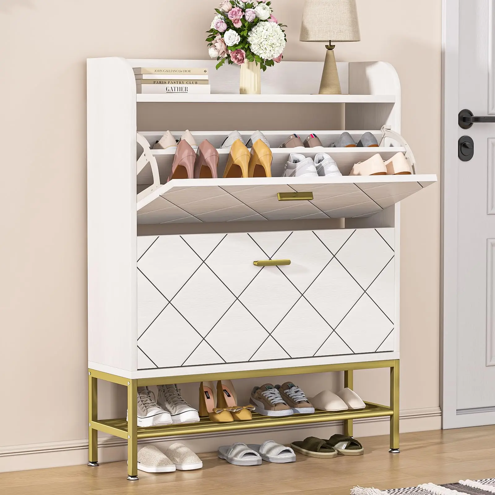 Modern Wooden Shoe Rack Designs for a Stylish Living Room