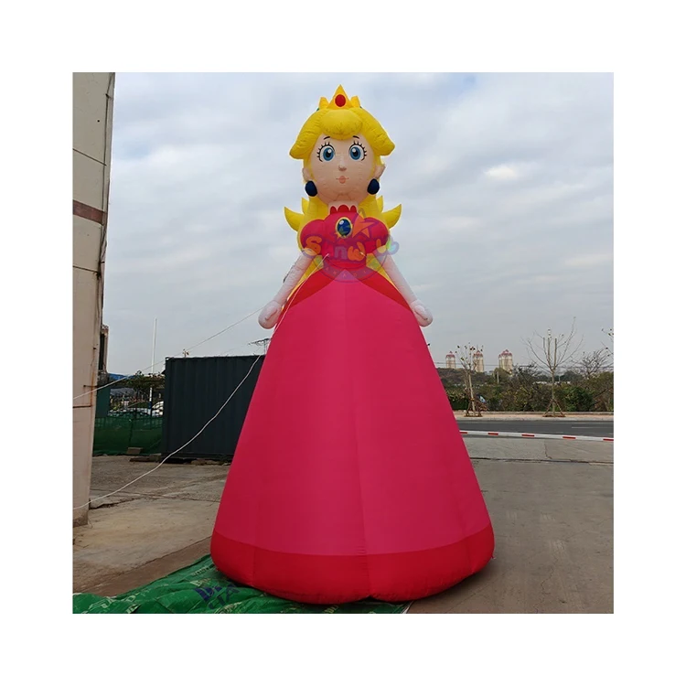 5m Tall Giant Inflatable Princess Cartoon Inflatable Girl Mascot Factory Inflatable Peach Princess Mario Cartoon Balloons