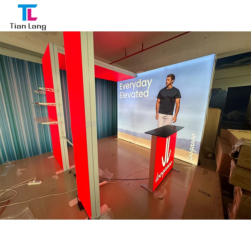 TianLang 2024 Ekonomická výstavní expozice Banner Stojan Reklama Přenosná prodejní expozice Pult Stůl k prodeji