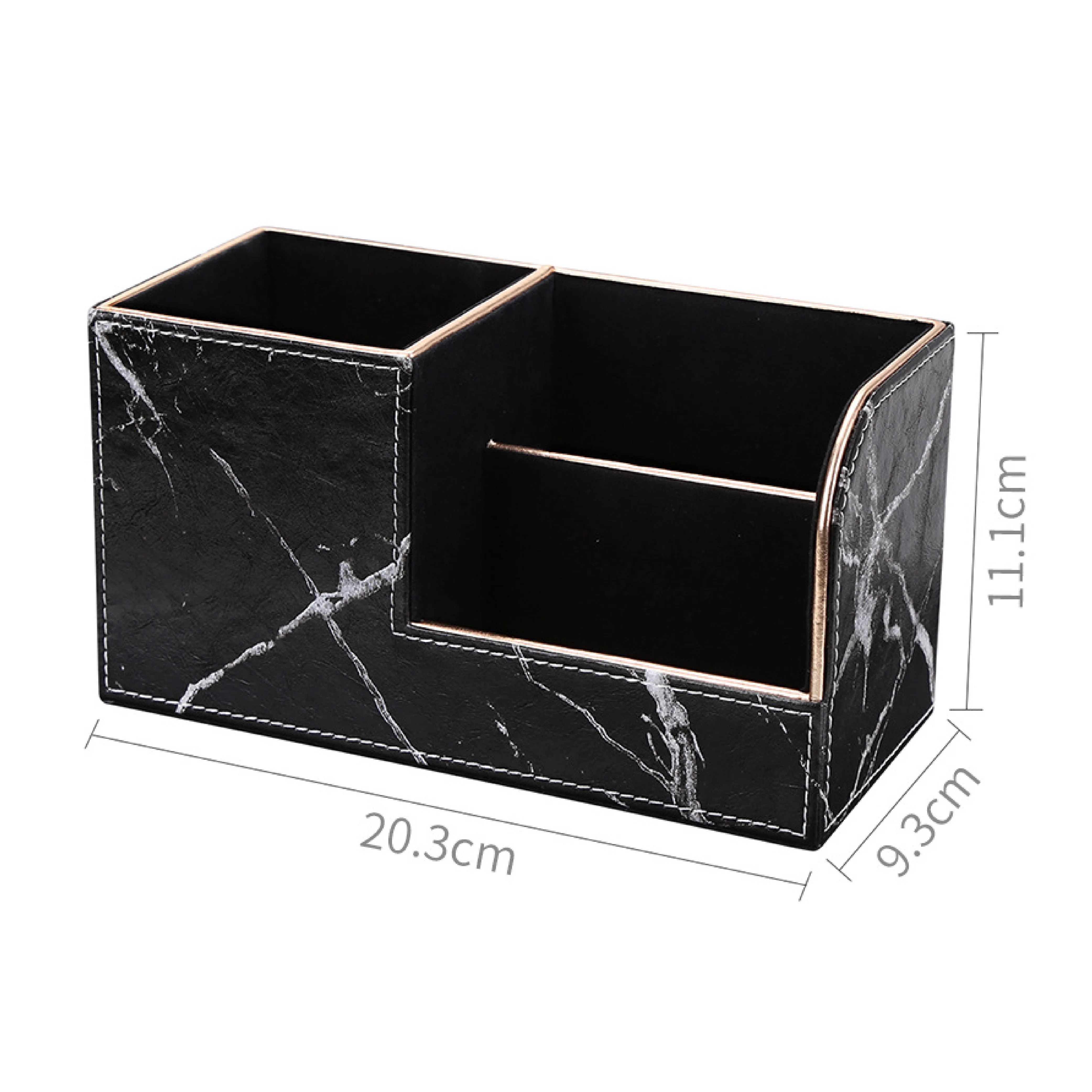 Multi-function Storage Box Custom logo Pu Leather Marble Grain Stationery Business Card Holder Office Home Table Desk Organizer