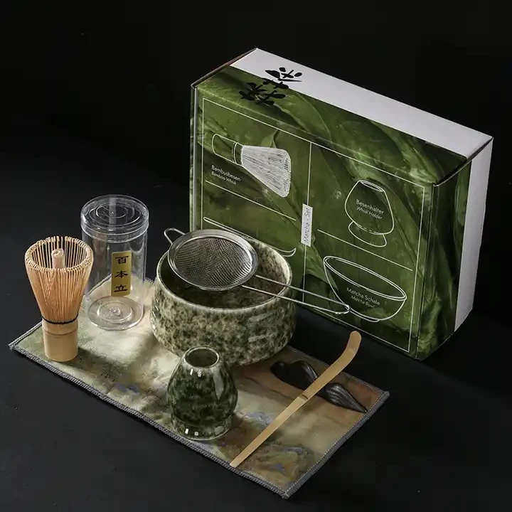 Set Da Tè Matcha Giapponese - 5 Pezzi (Frusta, Cucchiaio, Ciotola, Setaccio) - Foto 11