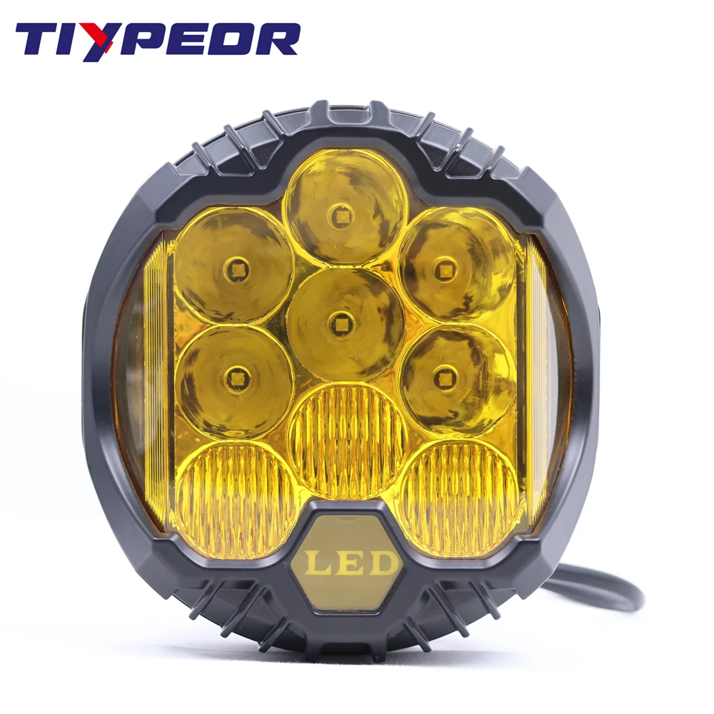 TIYPEOR Front Bumper 5inch Led Headlights 4x4 Lights Offroad Led Spotlight for jeep wrangler Jk Harley Modified Work Lamp DRL supplier