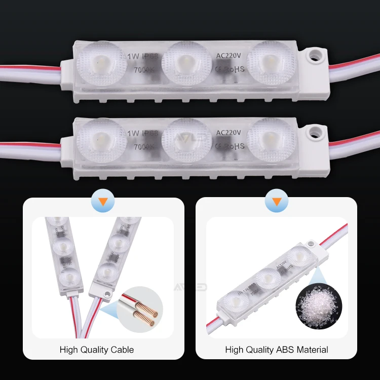 High Brightness 7000K IP68 Led Module Outdoor 3 Led Ac 220V 110V UL CE Rohs Listed Led Module Signage Light Led Module