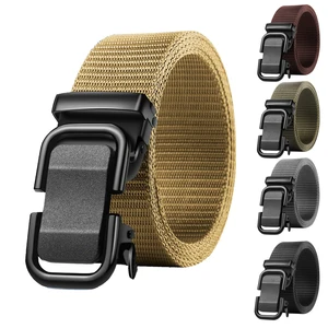 New Men's Casual Versatile Workwear Nylon Belt for Outdoor Training with Quick Release Buckle Tactical Elastic Belt