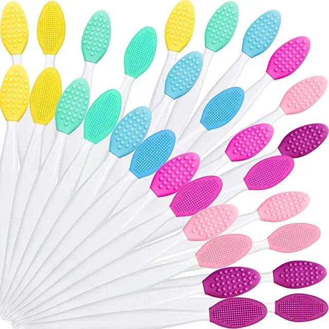 Silicone Lip Face Nose Brush Scrubber Double-Sided Silicone Exfoliating Lip Brush Tool