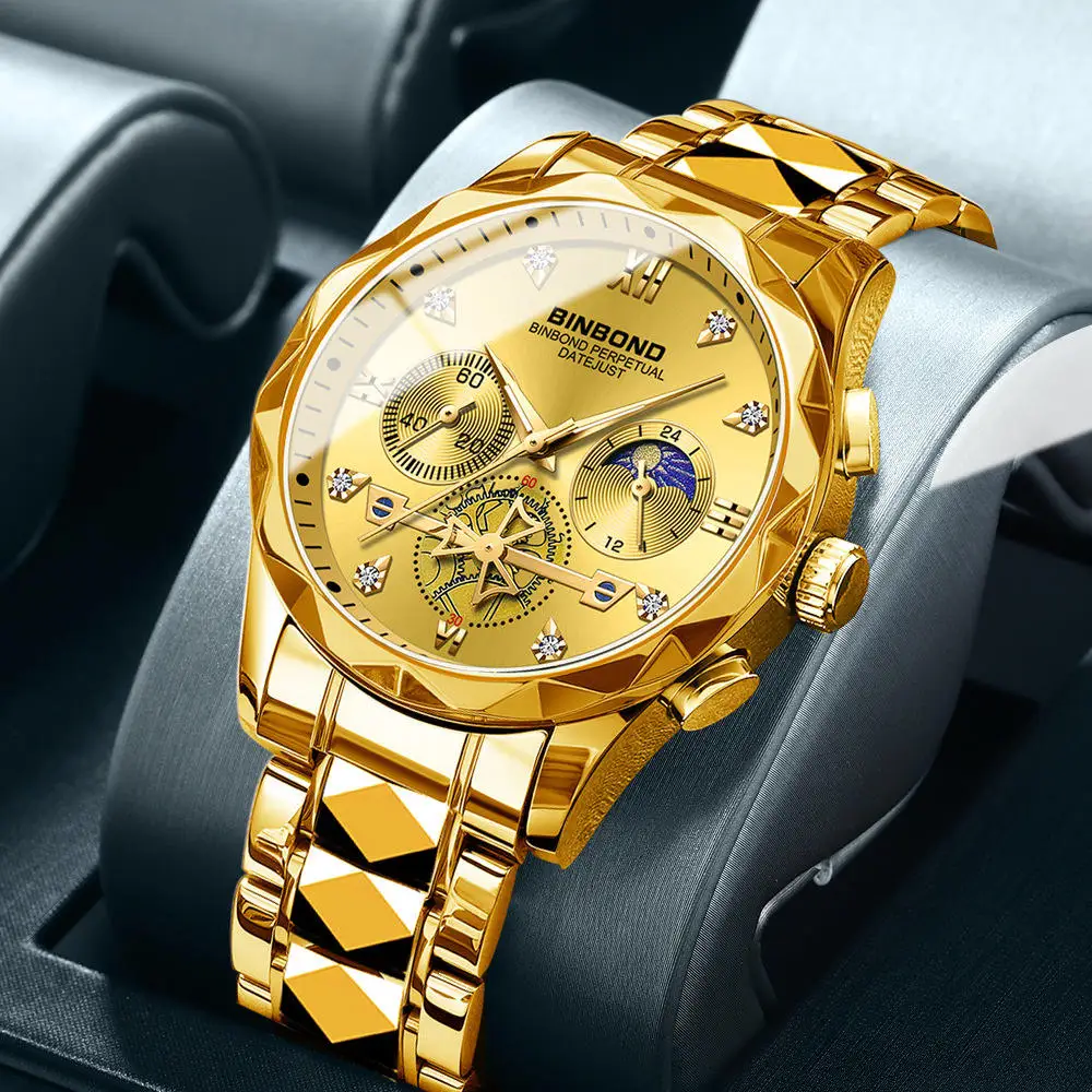 BINBOND B1236 Luxury Multifunctional Quartz Watch for Men