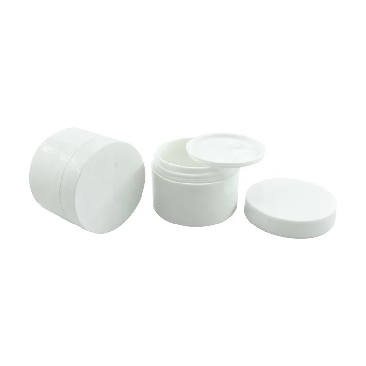 Double Layer 10ml 50ml 100ml 200ml 250ml PP Plastic Cosmetic Cream Pot with Cover and Spot White PP Cream Pot