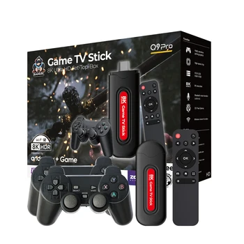 Q9 Pro Android Smart TV Box 2.4G Wireless Controller Supports 36000+ Free Games BT 64GB WIFI 4K Video-Game Joystick Controller