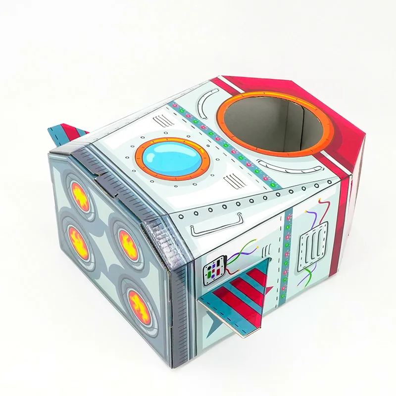 Free Design Unique Special Rocket Shaped Food Toys Gift Paper Packaging Box for Kids