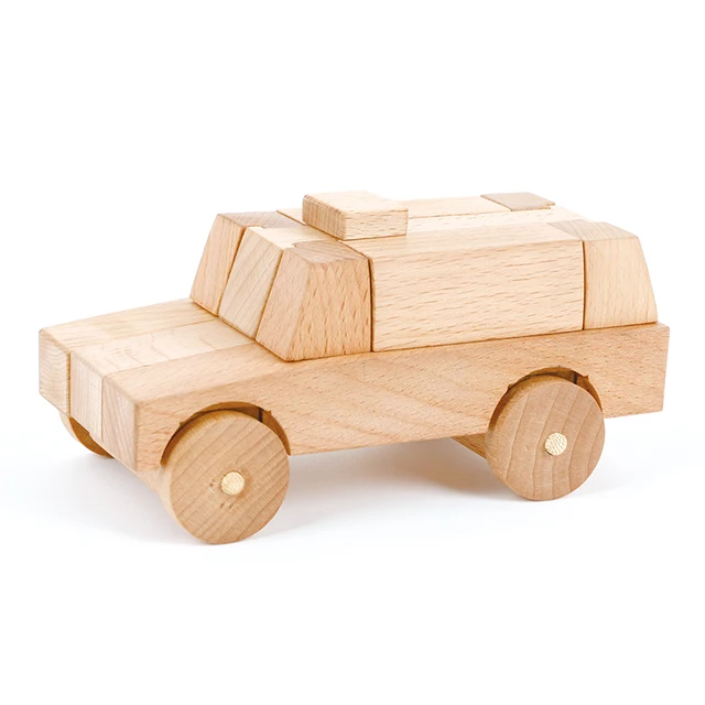 Wholesale Command Military Vehicles  DIY 3D Assemble  Wooden Building Block Toys For Kids