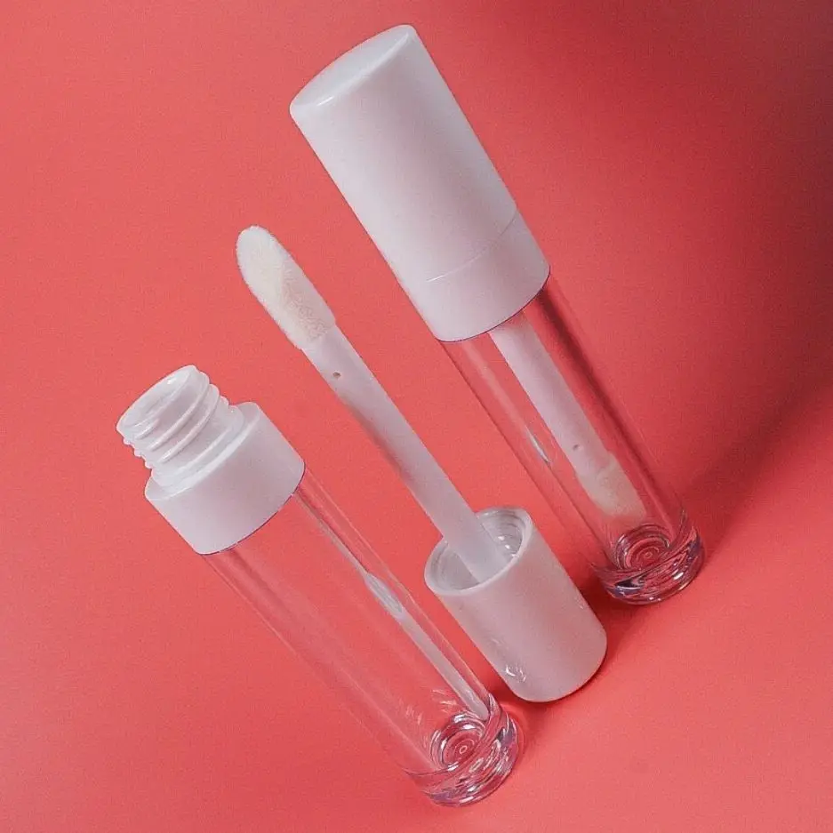 Popular 6ml Round Lip Gloss Containers Large Capacity Pink White Black