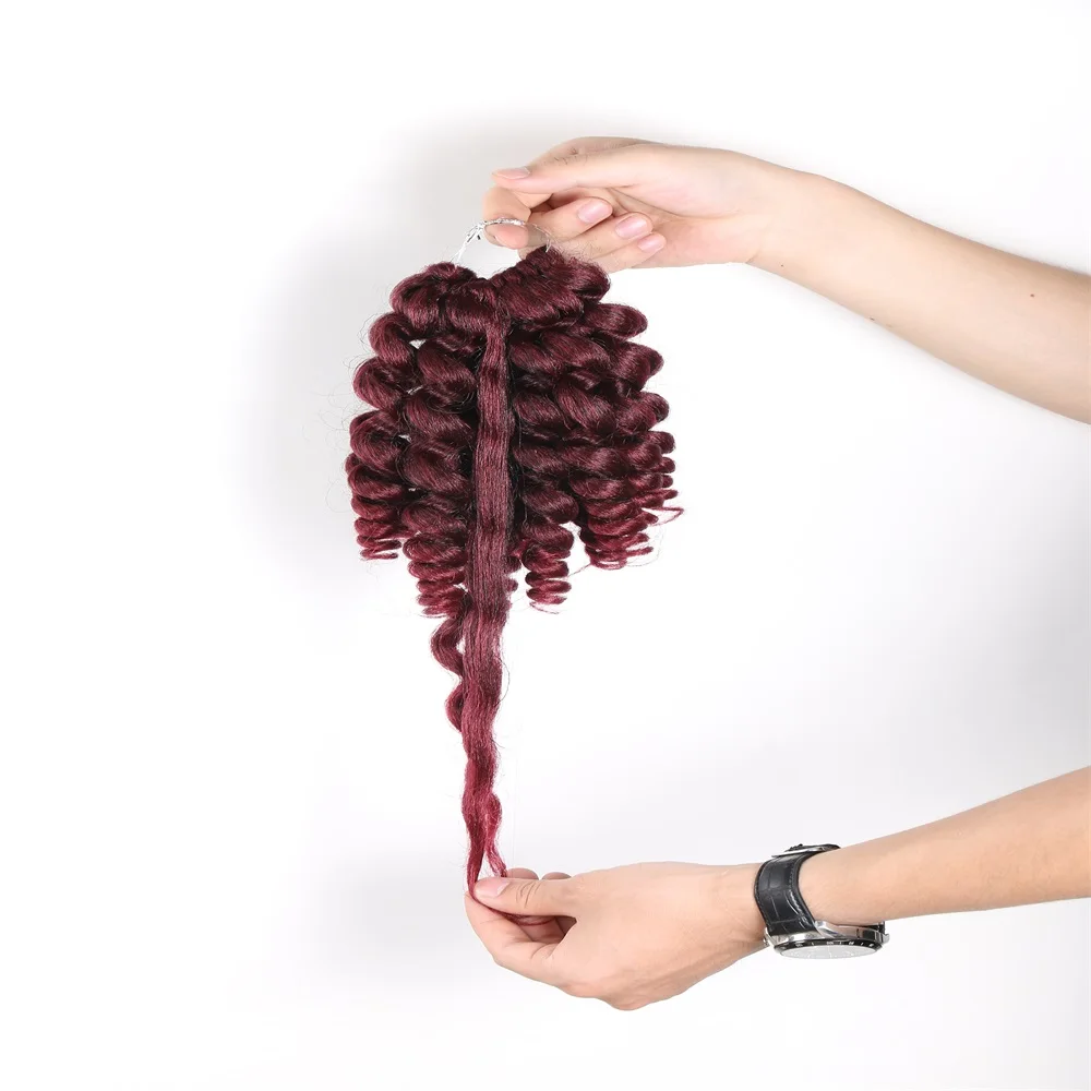 Vigorous Natural Looking Synthetic Bouncy Curl Crochet Braids Bundles