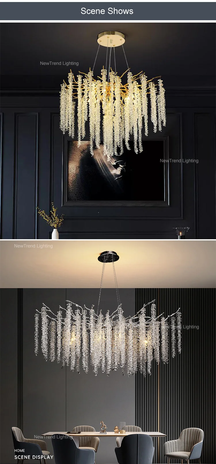 lc qm09 elegant design plating gold indoor decoration villa home living room dining g9 luxury crystal led branch chandelier-4