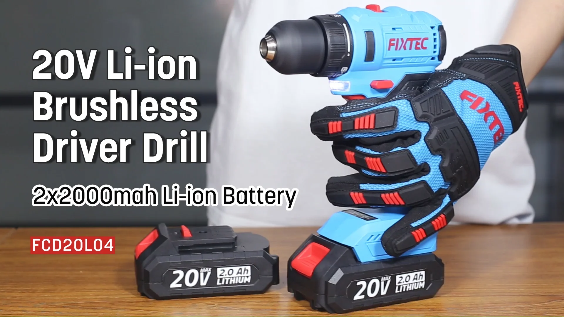 Fixtec Variable Speed Cordless Tools 20v Liion Battery Brushless