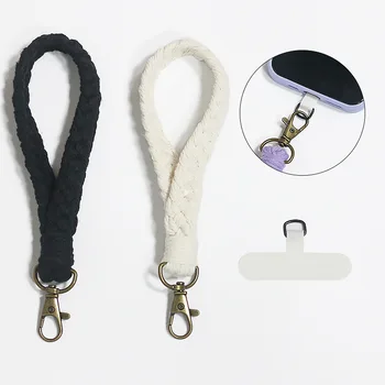 Manufacturer's New Universal Anti-Lost Braided Lanyard Wrist Clip Pad DIY Hanging Decoration Short Long for All Mobile Phones