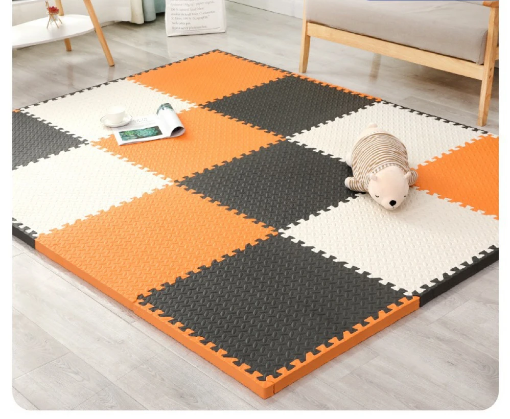 Tapis de jeu en mousse pour bébé tapis en mousse EVA doux et sûr tapis de sol carré de couleur unie tapis de jeu Puzzle en mousse pour enfants pour parc