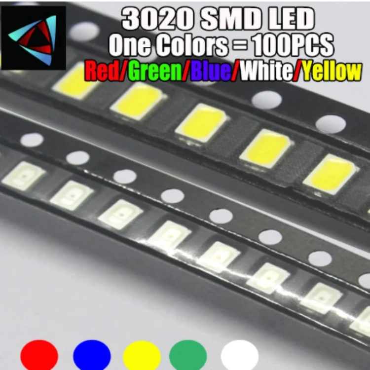 10x LED SMD 3020 Blanc Froid 6500K 0,2W - Haute Luminosité Pour éclairage